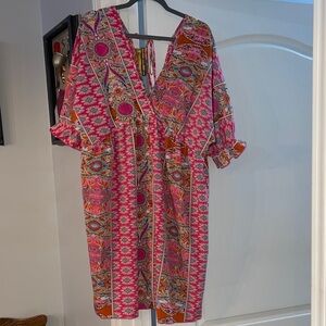 Vibrant Pink Patterned Dress